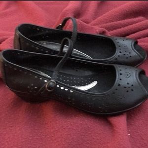 White mountain peep toe Mary Janes